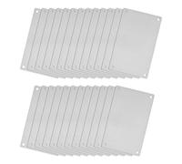QUARKZMAN Inox Acier vide Tags, 66 x 45mm Rectangle Gravure vide Carte avec 4 Trou pour Machine Plaque Signalétique Bricolage Étiquetter Étiquette, 25pcs (Argent Ton)