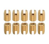 QUARKZMAN Inserts Filetés à Tarauder, 10 Pièces, Intérieur M6-1, Extérieur M10x14, en Laiton, Écrous de Réparation Filetés à Fente