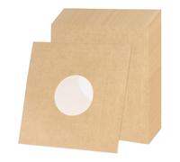 QUARKZMAN Intérieures pour Disques Vinyle 10"x10", 20 Pièces 110GSM en Papier Kraft Anti-Statique avec Trou Central Et Doublure Poly pour Protection Et Stockage des Albums LP (Marron)