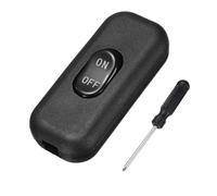 QUARKZMAN Interrupteur Inline Pour Cordon, 250V 6A Interrupteur Marche Arrêt Avec Tournevis Remplacement Réparation Bouton De Contrôle ON OFF Pour Lampes Lit Lumières LED, Noir