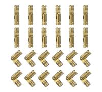 QUARKZMAN Invisible Laiton Barillet Charnières, 24pcs 4x15mm Laiton Dissimulé Charnières Pliable Support Cylindrique cachée Petit Barillet Charnières pour Boîte à Bijoux