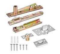 QUARKZMAN Invisible Pivot Charnière Système Caché Porte Charnières pour Bois Portes 360 Degré Inox Acier Argent 1 Ensemble