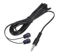 QUARKZMAN IR Infra-rouge Émetteur Capteur Récepteur,Extension Câble 9,8 Pieds Long 3,5mm Jack 2 Noir Tête Paquet de 1