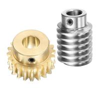 QUARKZMAN Jeu De Vis Sans Fin 20T Module 1.5 Taux De Réduction 20:1, Rotation Droite BoîteRoue Réductrice Pièce(Engrenage-Alésage De 12mm, Tige En Acier #45 Alésage De 12mm)