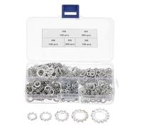 QUARKZMAN Kit d'Assortiment de 700Pcs Rondelles de Blocage à Dents Externes en Étoile, Finition en Acier Zingué Rondelle de Blocage Dentelée Externe M3/M4/M5/M6/M8 -pour Équipement Mécanique