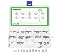 QUARKZMAN Kit D'Assortiment De Vis A Tete Hexagonale Allen, 240PCS #2-56#4-40#6-32 En Acier Inoxydable 304, Ensemble De Vis A Six Pans Cremone A Pointe Ronde Pour Poignees, Robinet