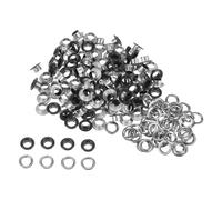 QUARKZMAN Kit de 100 Œillets Métalliques de 6 mm Avec Trou de 1/5" Pour Chaussures, Vêtements, Ceintures, Sacs, Projets Diy, Noir