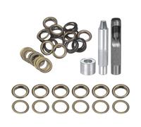 QUARKZMAN Kit de 20 Œillets en Cuivre de 14 mm avec Outil de Pose d'Œillets et Poinçon Creux, pour Vêtements en Cuir, Tissu et Ceintures, Couleur Bronze