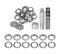 QUARKZMAN Kit de 20 Œillets en Cuivre de 17 mm avec Outil de Pose et Poinçon Creux, pour Vêtements en Cuir, Tissu et Ceintures, Couleur Noire