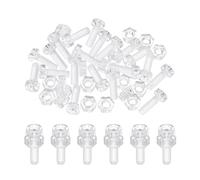 QUARKZMAN Kit de 20 vis et écrous hexagonaux M4x12 mm en acrylique transparent, à tête ronde Phillips et filetage métrique grossier, pour accessoires de machines.