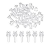 QUARKZMAN Kit de 20 vis et écrous hexagonaux M4x14 mm en acrylique transparent, à tête ronde Phillips et filetage métrique grossier, pour accessoires de machines.