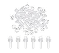 QUARKZMAN Kit de 20 vis et écrous hexagonaux M4x16 mm en acrylique transparent, à tête ronde Phillips et filetage métrique grossier, pour accessoires de machines.