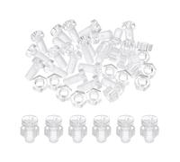 QUARKZMAN Kit de 20 vis et écrous hexagonaux M5x10 mm en acrylique transparent, à tête ronde Phillips et filetage métrique grossier, pour accessoires de machines.