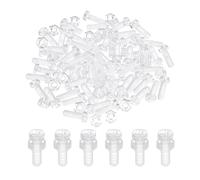 QUARKZMAN Kit de 40 vis et écrous hexagonaux M5x15 mm en acrylique transparent, à tête ronde Phillips et filetage métrique grossier, pour accessoires de machines.