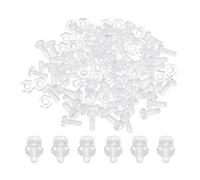 QUARKZMAN Kit de 50 vis et écrous hexagonaux transparents M2,5 x 6 mm en acrylique transparent, à tête ronde Phillips et filetage métrique grossier, pour accessoires de machines.