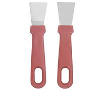 QUARKZMAN Kit De Grattoirs De Nettoyage 1.42" Droit + Courbe Outils De Nettoyage En Acier Inoxydable Pour Fours De Cuisine Plaques À Induction BBQ Extérieur Nettoyage De Poêle Grille, Rouge