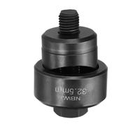 QUARKZMAN Kit de poinçonnage manuel pour tôle 32,5 mm | Acier à roulements, coupe précise, avec douille hexagonale, pour plaque d'acier, évier et acier inoxydable, couleur noire