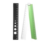 QUARKZMAN Kit de règle pliante et droite 30/15 cm, rapporteur métrique en alliage d'aluminium, règle à angle ondulé pliable avec cercle creux pour la maison, vert