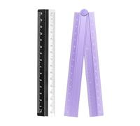 QUARKZMAN Kit de règle pliante et droite 30/15cm rapporteur pliable violet | en alliage d'aluminium métrique en plastique, pour la maison la salle de classe le bureau