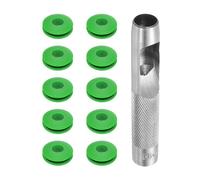 QUARKZMAN Kit d'Outils pour Œillets 11 Pièces, Ensemble d'Œillets 12 mm Pinces à Œillets Œillets en Plastique Rondelles à Œillets en Plastique Antirouille pour Bâche de Camion, Vert