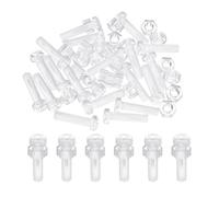 QUARKZMAN Kit Vis Acrylique Transparent M5x20mm Avec Ecrous Hexagonaux, 20 Ensembles Vis Plastique PC A Tete Ronde Phillips A Filetage Metrique Gros Pour Accessoires, Transparent