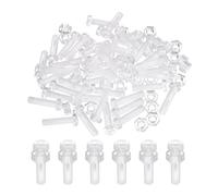 QUARKZMAN Kit Vis Acrylique Transparent M5x20mm Et Ecrous Hexagonaux, 40 Ensembles Vis Plastique PC A Tete Ronde Phillips Boulons A Filetage Metrique Grossier Pour Accessoires, Transparent