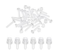 QUARKZMAN Kit Vis Et Ecrous Hexagonaux Acrylique Transparent M3x15mm, 20 Ensembles Vis A Tete Ronde Phillips Plastique PC A Filetage Metrique Grossier Pour Accessoires, Transparent