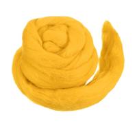 QUARKZMAN Laine À Feutrer Laine Roving Douce 50g/1.76oz Pure Roving Épais Pour Feutrage À L'Aiguille Tricot Couverture Filage Tissage Art DIY Artisanat Jaune