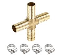 QUARKZMAN Laiton Croix Tuyau Raccord avec Tuyau Collier Serrage 3/8" (10mm)