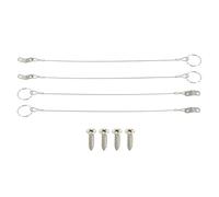 QUARKZMAN Lanyard Cable Safety Tether Wire 12 Inch 316 Stainless Steel Quick Release Pin Lanyard Pour Loss Prevention One Loop With Quick Release Ring (Silver, Pack Of 4)