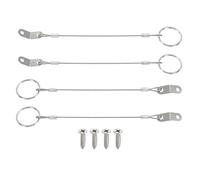 QUARKZMAN Lanyard Cable Safety Tether Wire 6 Inch 316 Acier Inoxydable Quick Release Pin Lanyard Pour Loss Prevention One Loop Avec Quick Release Ring (Silver, Pack Of 4)