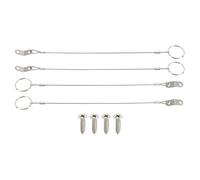 QUARKZMAN Lanyard Cable Safety Tether Wire 9 Inch 316 Stainless Steel Quick Release Pin Lanyard Pour Loss Prevention One Loop With Quick Release Ring (Silver, Pack Of 4)