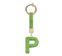 QUARKZMAN Les Breloques de Sac de Lettre de l'Alphabet P Strass Initiales Breloques de Lettres de l'Alphabet Accessoires pour Porte-Clés Bracelet Fabrication de Bijoux Sacs, Vert Clair