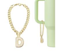 QUARKZMAN Letter Charm Pour Stanley Tumbler Cup, Accessoires Mignons À Bulles Lettre D Initiale, Pendentif Nom ID Avec Strass Pailleté Pour Tasses À Poignée Ou Autres Gourdes Pour Femmes,