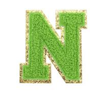 QUARKZMAN Letter Iron-on Patches with Adhesive Sticker pour Clothing Green