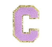 QUARKZMAN Letter Iron-on Patches with Adhesive Sticker pour Clothing Purple