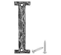 QUARKZMAN Lettres de Maison en Fonte - Lettre I, 140mm Lettre Murale Extérieures avec 2 Vis pour Maison Rue Bureau Panneau Jardin Décoration Debout Nom de Magasin Appartement, Noir Argent