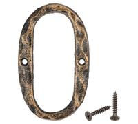 QUARKZMAN Lettres de Maison en Fonte - Lettre O, 140mm Lettre Murale Extérieures avec 2 Vis pour Maison Rue Bureau Panneau Jardin Décoration Debout Nom de Magasin Appartement, Or Noir