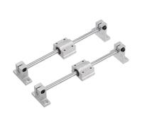 QUARKZMAN Linéaire Mouvement Tige Arbre Guide Ensemble 2pcs 8mm x 200mm Linéaire Mouvement Guides Roulement Acier Plaqué Lisse avec 2pcs SCS8UU Roulement Bloc & 4pcs Arbre Support