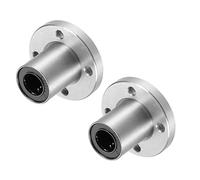 QUARKZMAN LM12UU Linéaire Bille Roulements x 2PCS Chrome Acier Rond Bride pour 3D Imprimante et CNC, [12mm Alésage Dia, 21mm OD, 30mm Longueur]