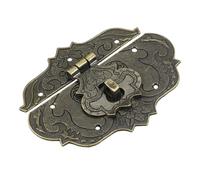 QUARKZMAN Loquet à Fermoir à Moraillon, 97 x 78mm Loquet à Bascule Décoratif Rétro en Alliage de Zinc pour Boîte à Bijoux, Valise, Boîte à Outils, Étui en Bois, Bronze