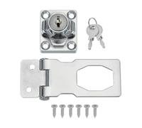 QUARKZMAN Loquet À Serrure À Bouton Tournant Loquet De Sécurité Packlock Loquet À Crémone Avec Clés Et Vis 2.5 Pouces Pour Fenêtre Grange Tiroir Armoire Garage Placards Portes (Argenté)