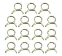 QUARKZMAN Lot de 15 colliers de serrage à ressort double fil couleur zinc | diamètre intérieur 10 mm, clips en silicone, pour tuyaux de carburant de 10 à 11 mm de diamètre extérieur