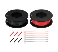 QUARKZMAN Lot de 2 Bobines de Fil Électrique en Silicone Calibre 28 Awg, 91 M/30 Pi, Câble Électrique en Cuivre Étamé avec Gaine Thermorétractable Et Attaches de Câble, Rouge Et Noir