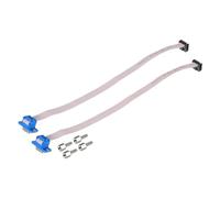 QUARKZMAN Lot de 2 Câbles Plats 10 Broches Gris Db9 Femelle Vers Fc-10P, Pas de 2,54 mm, Longueur 30 cm, Câble de Port Série Db pour Ordinateur, Écran Led, Dvd avec 2 Vis