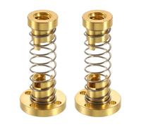 QUARKZMAN Lot de 2 Écrous à Ressort Anti-Jeu Tr8X4 T8 Pom (Filetage Acmé, Pas de 2 mm, 2 Pas, Pas de 4 mm) avec Trous de 3,5 mm pour Pièces D'Imprimante 3D Cnc Diy, Dorés
