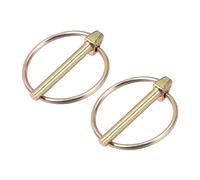 QUARKZMAN Lot de 2 Goupilles à Anneau de 3/16" x 1-1/8", Assortiment de Goupilles pour Remorque de Bateau, Kayak, Canoë, Tracteur, Chariot, Couleur Or