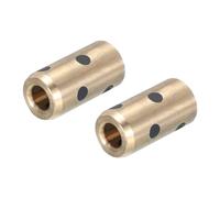 QUARKZMAN Lot de 2 Roulements à Manchon, Alésage de 5 mm, OD 10 mm, Hauteur de 20 mm, Bagues Sans Huile Enveloppées en Laiton Graphite, Manchon Roulement Laiton Lubrifiant Sans Huile JDB