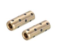 QUARKZMAN Lot de 2 Roulements à Manchon, Alésage de 6 mm, OD 12 mm, Hauteur de 35 mm, Bagues Sans Huile Enveloppées en Laiton Graphite, Manchon Roulement Laiton Lubrifiant Sans Huile JDB