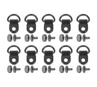 QUARKZMAN Lot de 20 crochets pour lacets de chaussures, boucles à œillets en D avec rivet, clips de réparation pour bottes, chaussures de randonnée, sacs en cuir, 9 x 14 mm, noir mat